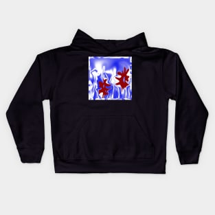 Two blooms on blue Kids Hoodie